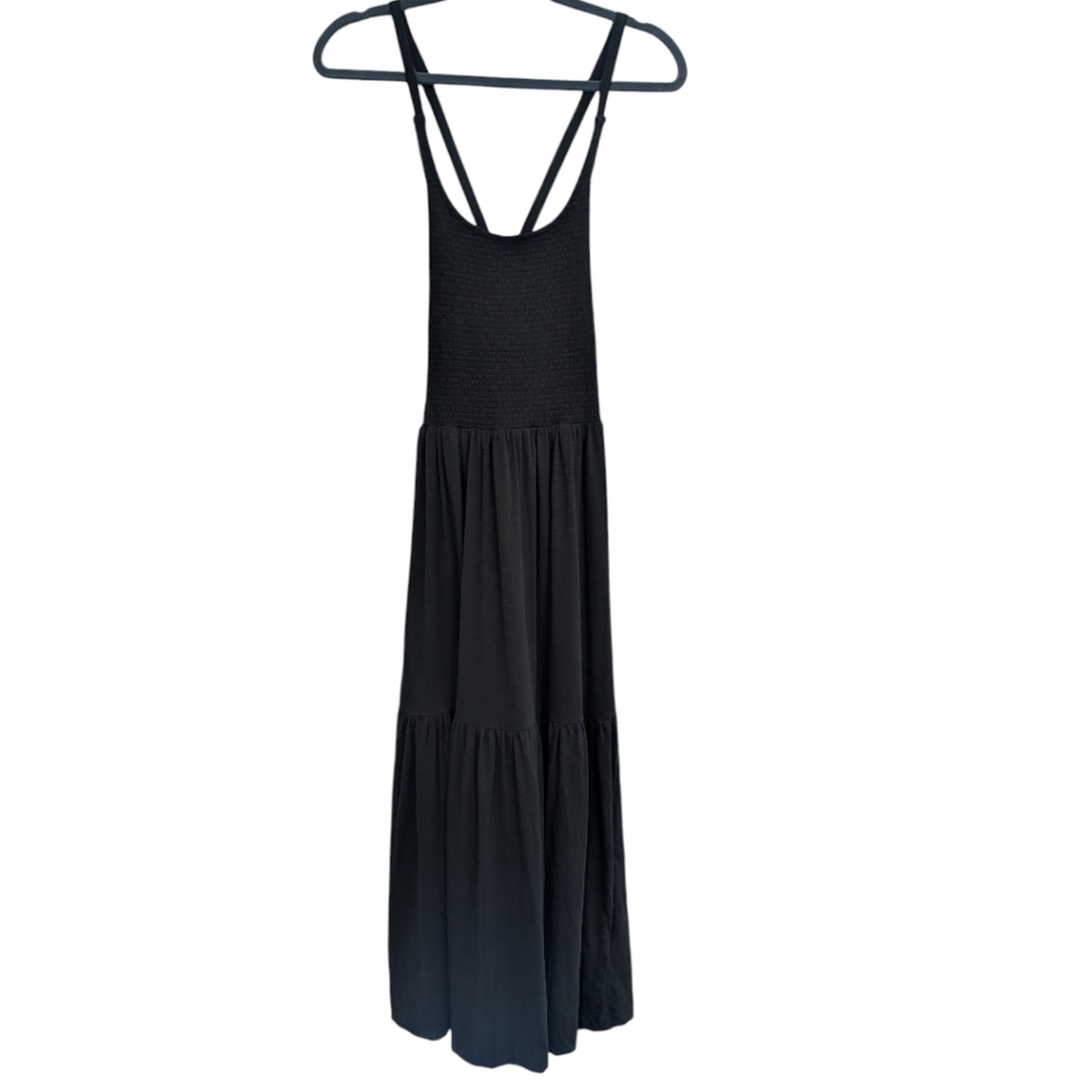 Nation LTD Black Penelope Smocked Midi Dress